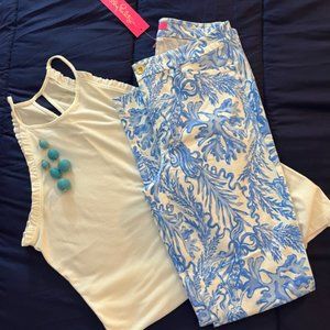 Lilly Pulitzer Kelly high-rise Aqua Lounge - Size 4